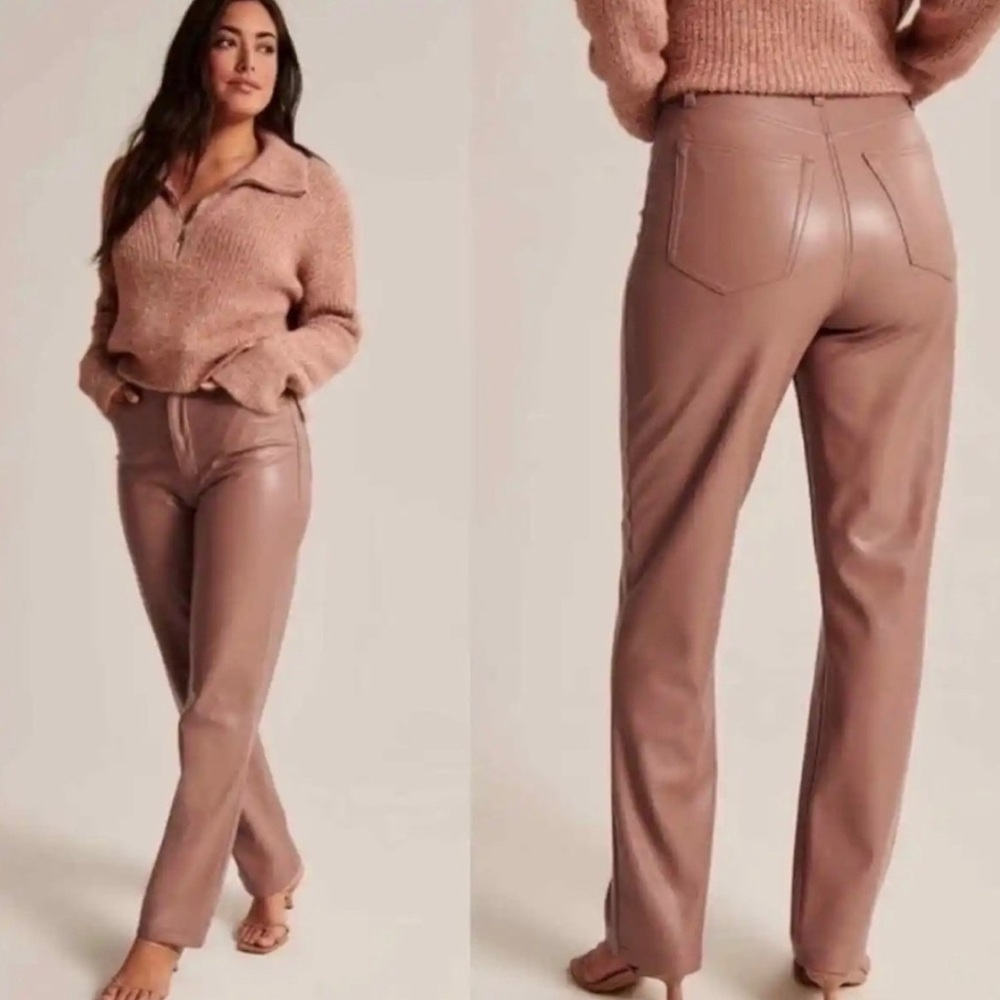 Mauve leather pants. Perfect transition piece! Size 27 curve love